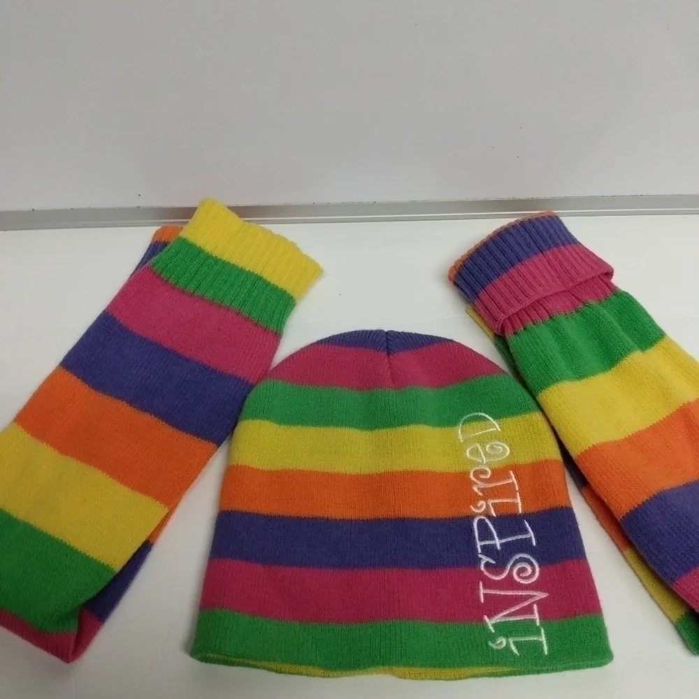 Little Brownie's Inspired Knit Hat and Leg warmers set, so very cute, pre-owned